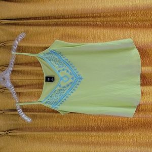 Green and teal spaghetti strap top